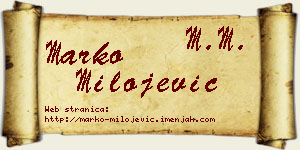 Marko Milojević vizit kartica